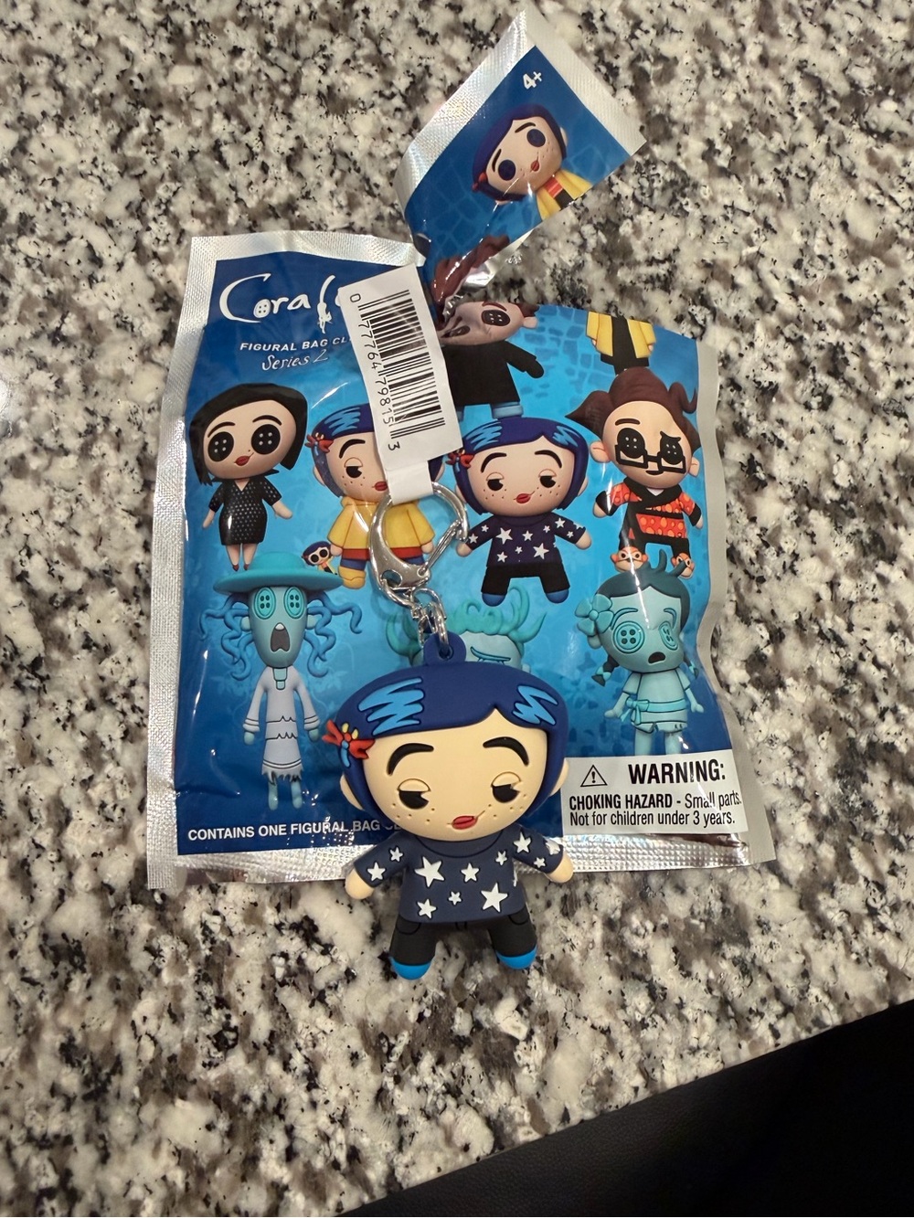 Coraline Figural 3D Bag Clip Series 2 Coraline in Star Sweater Keychain